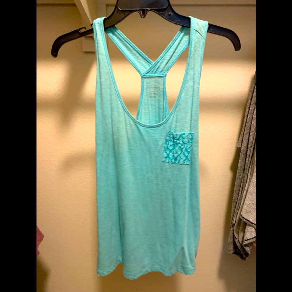 Large light blue Xhilaration racerback tank top with pocket
